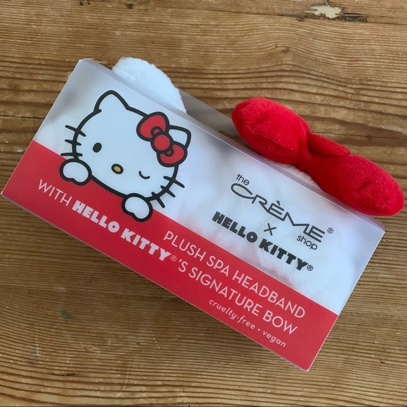 Sanrio Hello Kitty X Creme Spa Plush Headband Bow - Picture 1 of 12